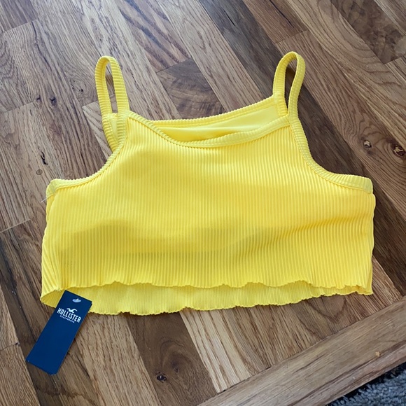 Hollister Yellow Ribbed Swim Top - Picture 3 of 4